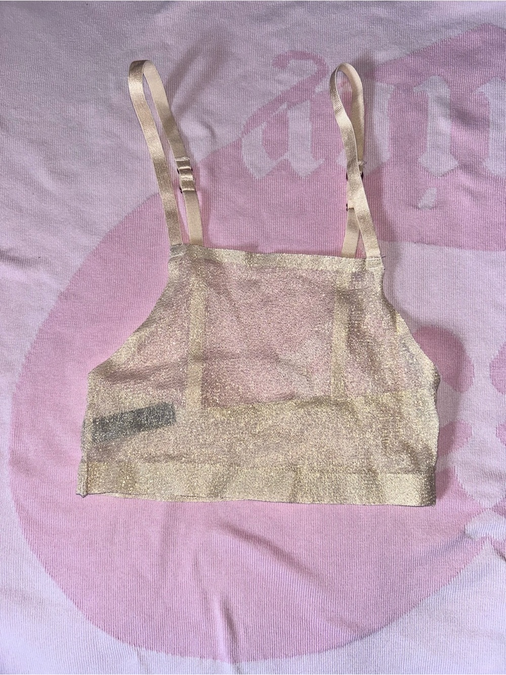 Sparkly Shimmery Light Gold Sheer Bralet by Real Underwear